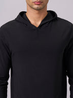 Men's Black Cotton Bamboo Elastane Regular Fit Tshirt