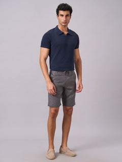 Men's 100% Linen Regular Fit Shorts Slate