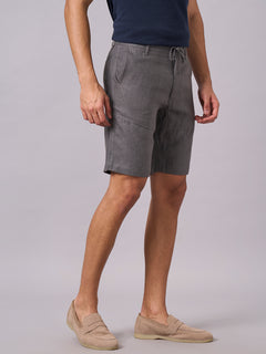 Men's 100% Linen Regular Fit Shorts Slate