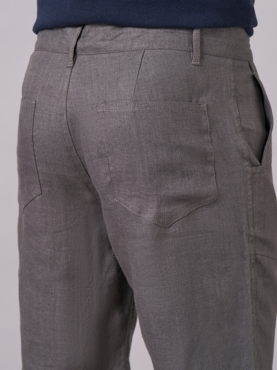 Men's Slate 100% Linen Regular Fit Shorts