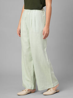 Women's Sage Linen Viscose Regular Fit Pant