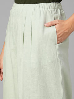 Women's Sage Linen Viscose Regular Fit Pant