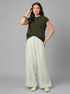 Women's Sage Linen Viscose Regular Fit Pant