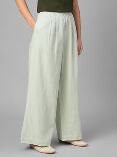 Women's Sage Linen Viscose Regular Fit Pant
