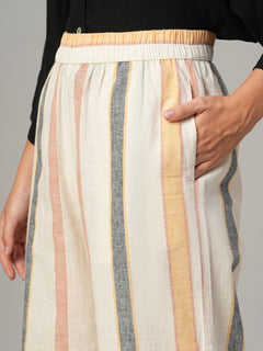 Women's Natural Linen Cotton Regular Fit Pant