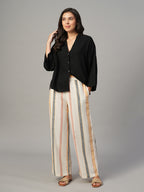 Women's Natural Linen Cotton Regular Fit Pant