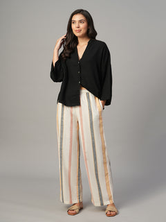 Women's Natural Linen Cotton Regular Fit Pant