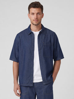 Men's 100% Cotton Regular Fit Denim Shirt Blue