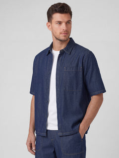 Men's 100% Cotton Regular Fit Denim Shirt Blue