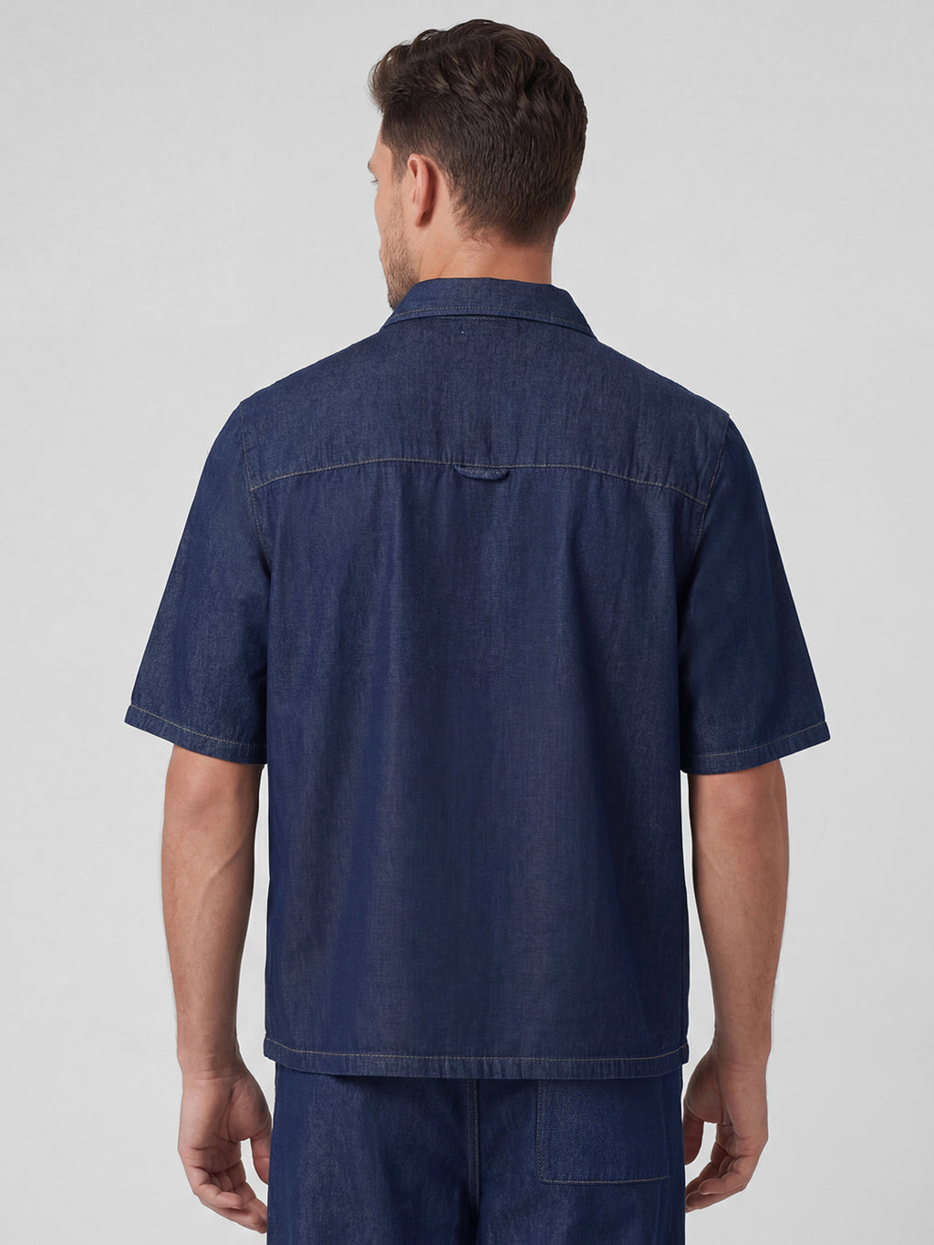 Men's Denim Blue 100% Cotton Regular Fit Shirt