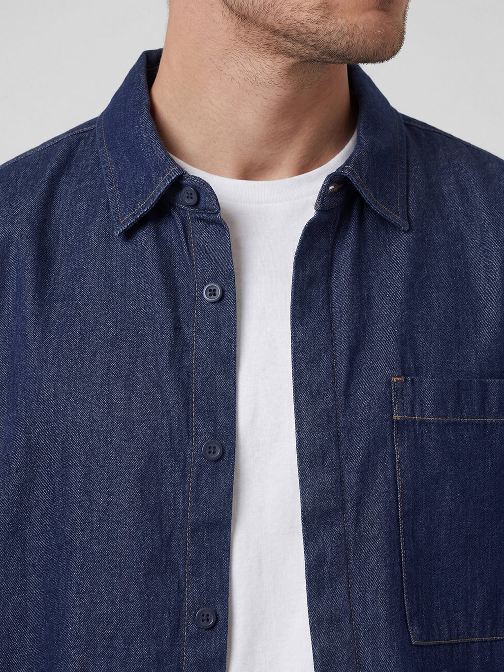 Men's Denim Blue 100% Cotton Regular Fit Shirt
