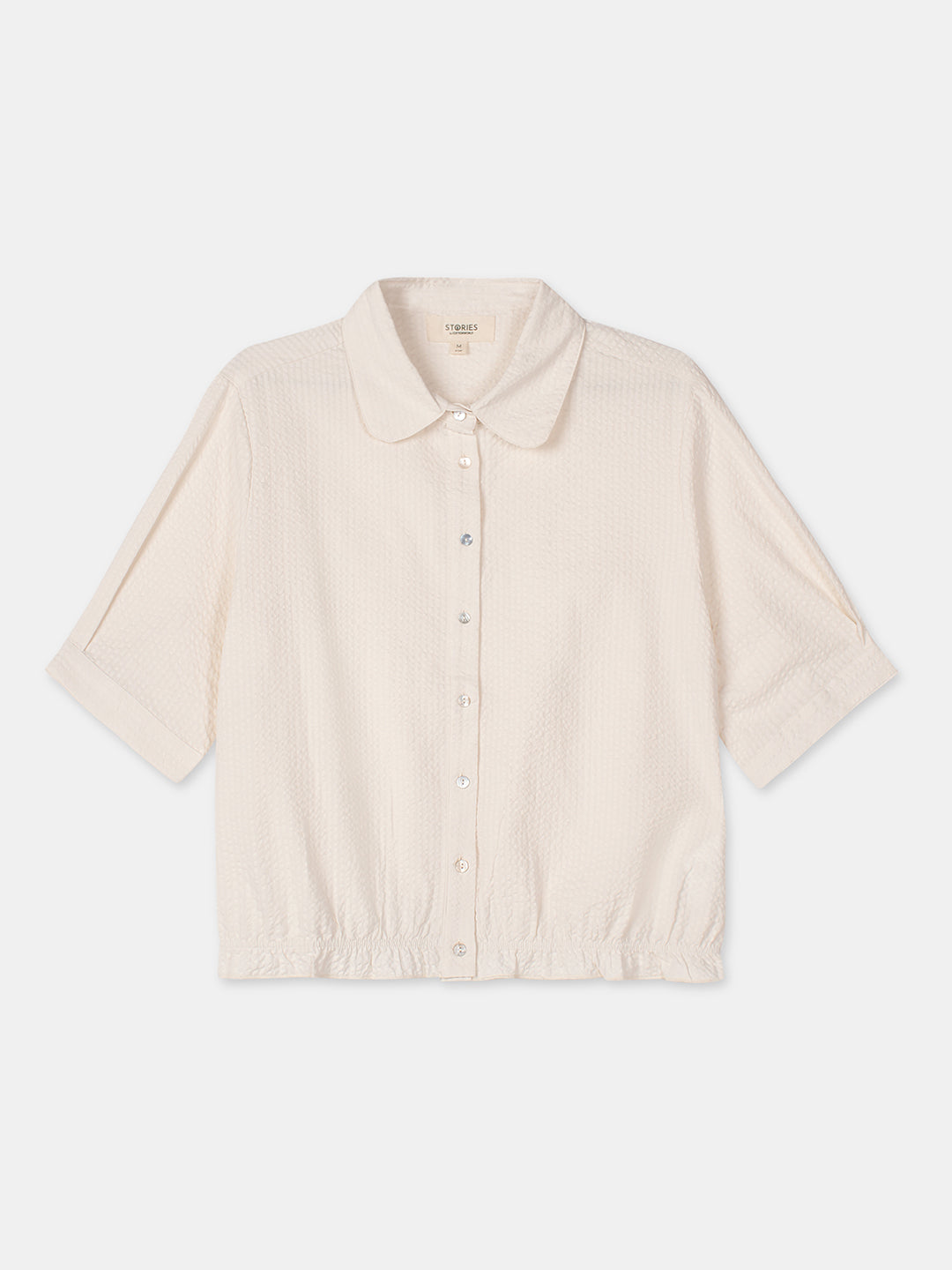 Women's Offwhite 100% Cotton Regular Fit Blouse