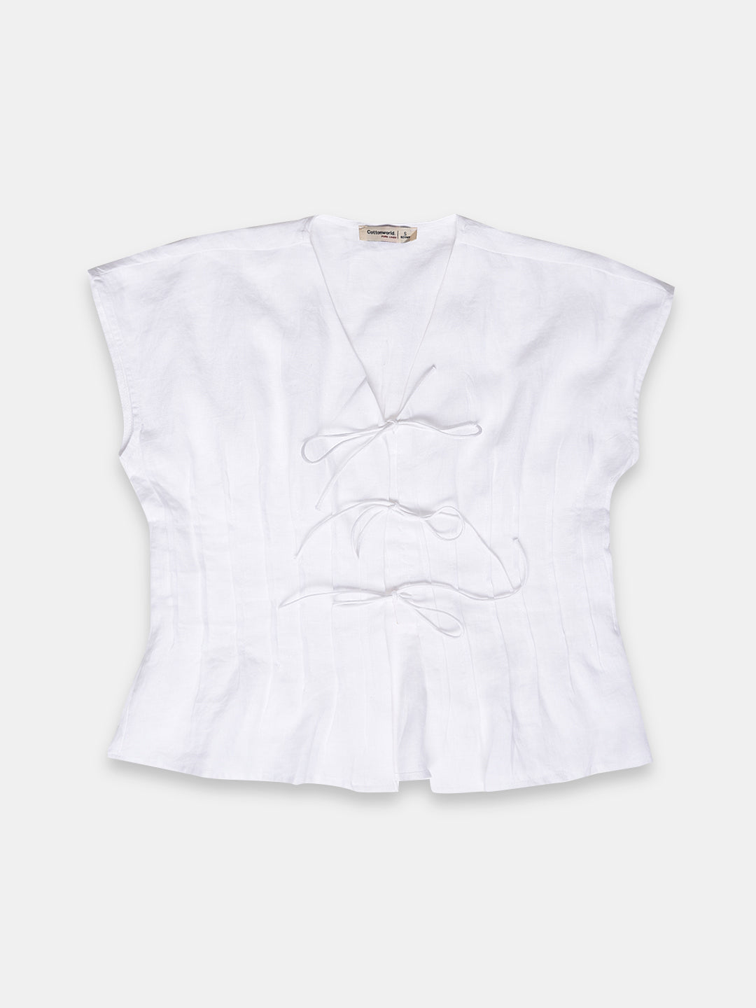 Women's 100% Linen Regular Fit Blouse White B