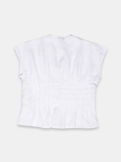 Women's 100% Linen Regular Fit Blouse White B