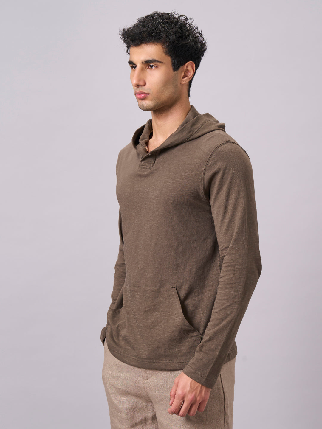 Men's Brown 100% Organic Cotton Regular Fit Tshirt