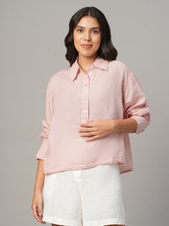 Women's Rose 100% Linen Boxy Fit Blouse