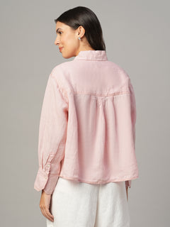 Women's Rose 100% Linen Boxy Fit Blouse