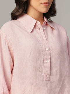 Women's Rose 100% Linen Boxy Fit Blouse