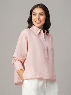 Women's Rose 100% Linen Boxy Fit Blouse
