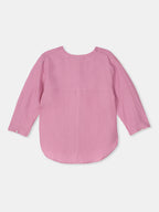 Women's Pink 100% Linen Regular Fit Blouse