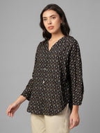 Women's Brown 100% Viscose Regular Fit Blouse