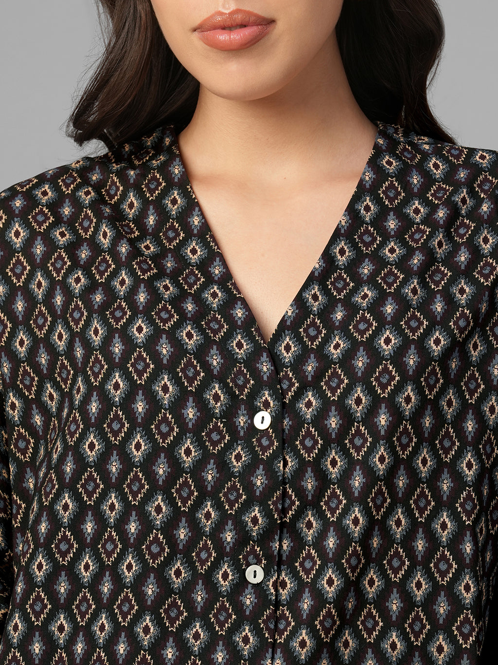 Women's Brown 100% Viscose Regular Fit Blouse