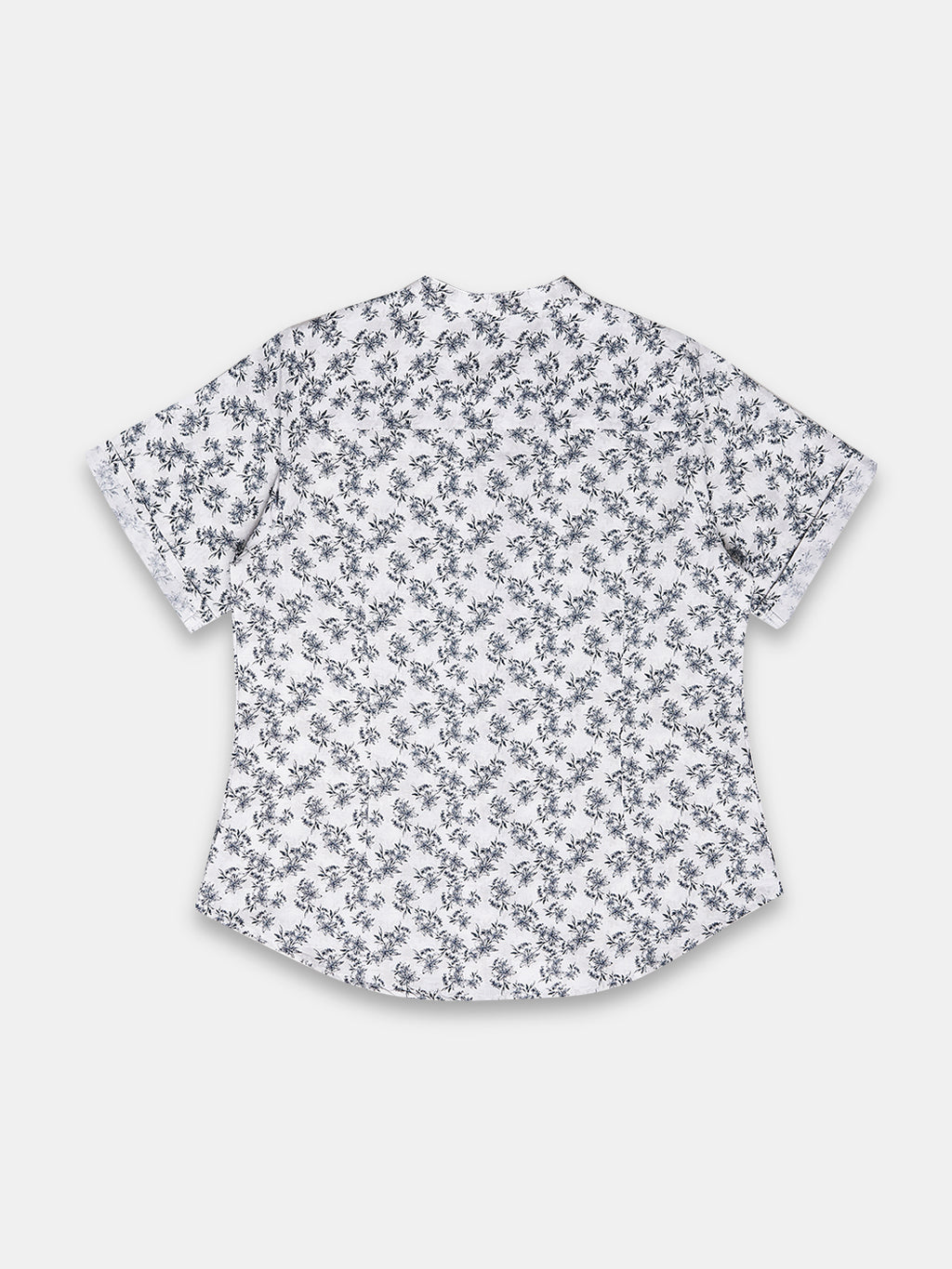 Women's Linen Cotton Regular Fit Blouse White-Black