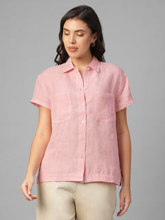 Women's Rose 100% Linen Regular Fit Blouse