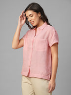 Women's Rose 100% Linen Regular Fit Blouse