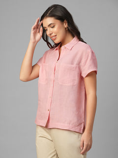 Women's Rose 100% Linen Regular Fit Blouse