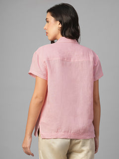 Women's Rose 100% Linen Regular Fit Blouse