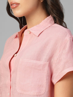 Women's Rose 100% Linen Regular Fit Blouse