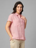 Women's Rose 100% Linen Regular Fit Blouse