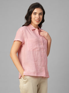 Women's Rose 100% Linen Regular Fit Blouse