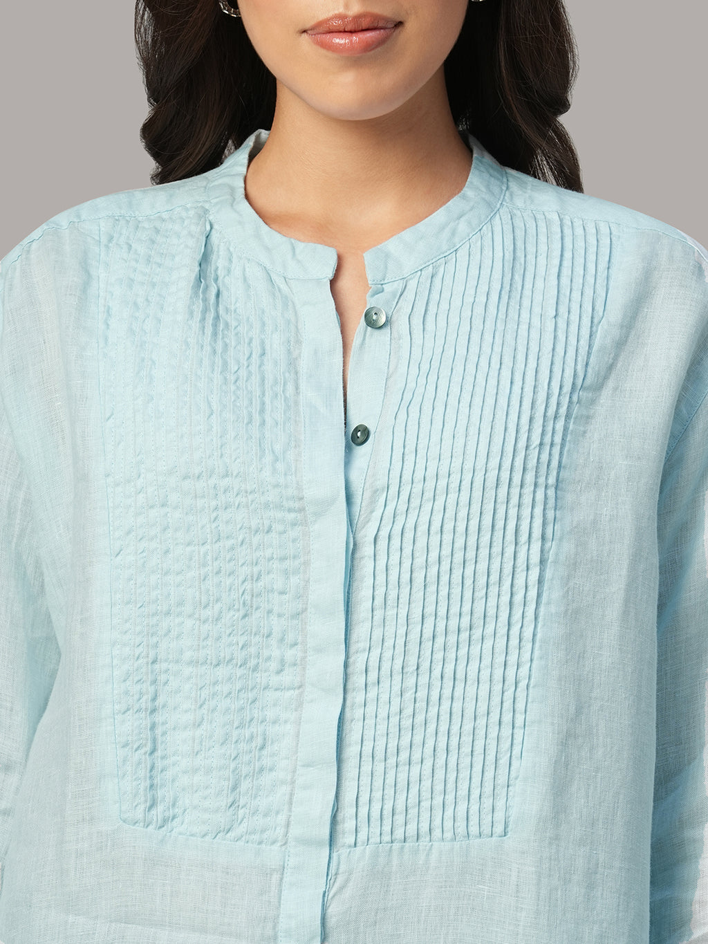 Women's Sky 100% Linen Regular Fit Blouse
