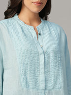 Women's Sky 100% Linen Regular Fit Blouse
