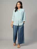 Women's Sky 100% Linen Regular Fit Blouse