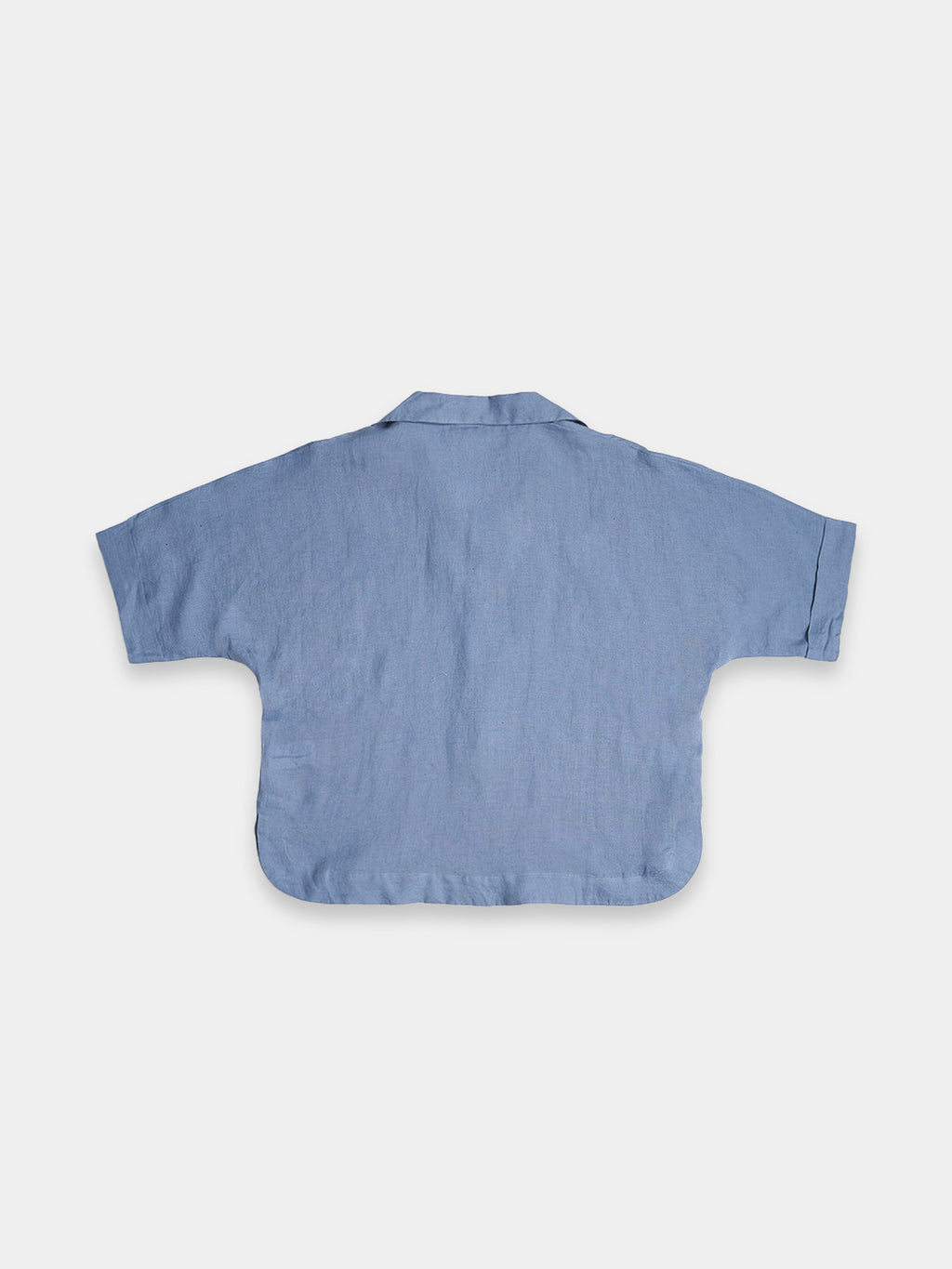 Women's 100% Linen Boxy Fit Blouse Blue