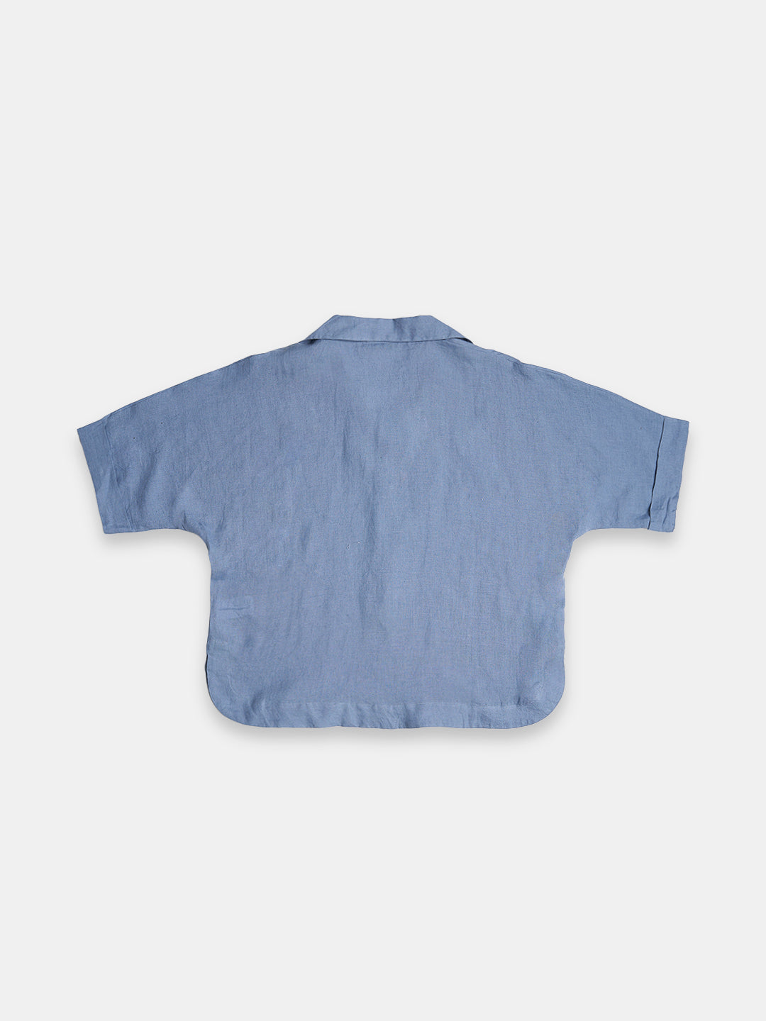 Women's 100% Linen Boxy Fit Blouse Blue