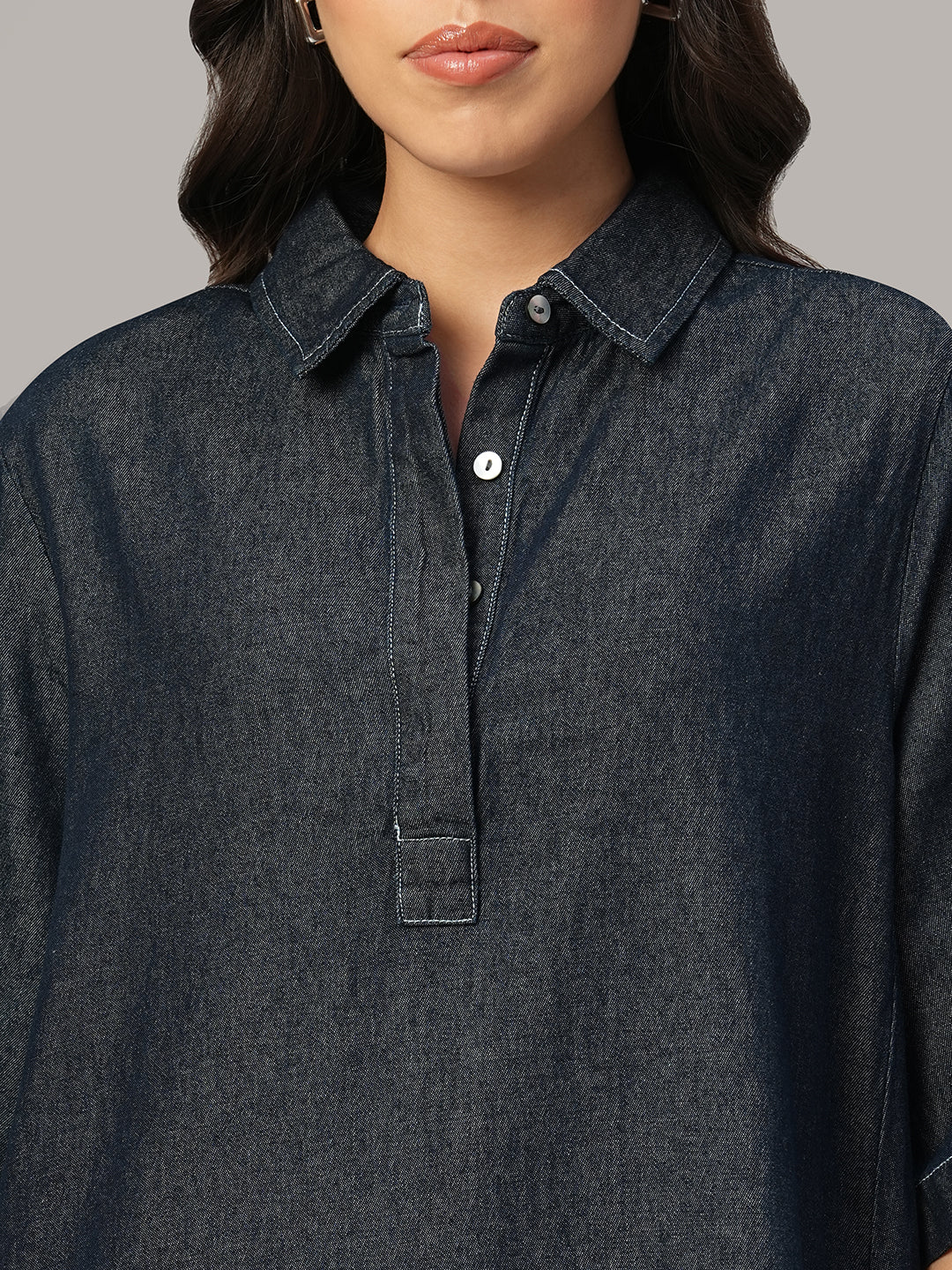 Women's Denim 100% Cotton Boxy Fit Dress