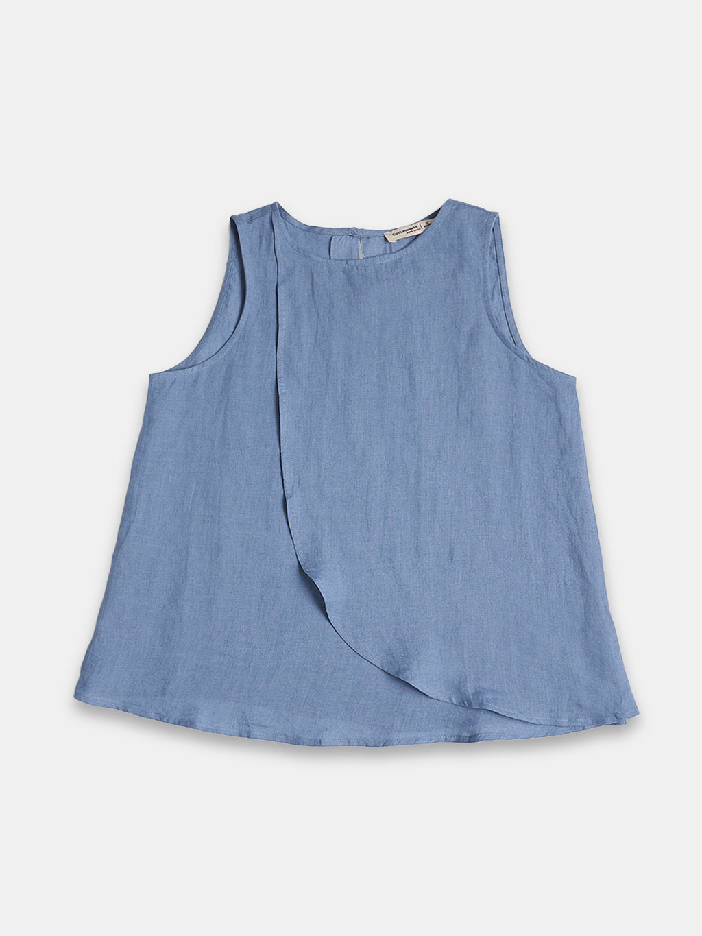 Women's 100% Linen Regular Fit Blouse Blue