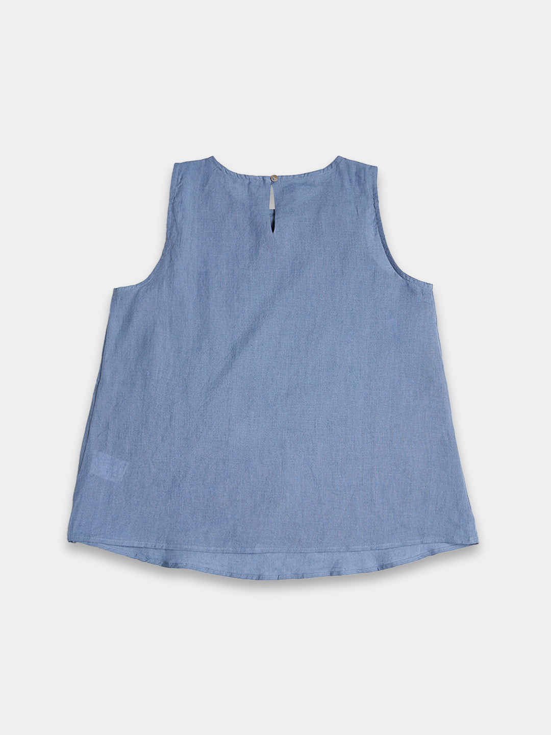 Women's 100% Linen Regular Fit Blouse Blue