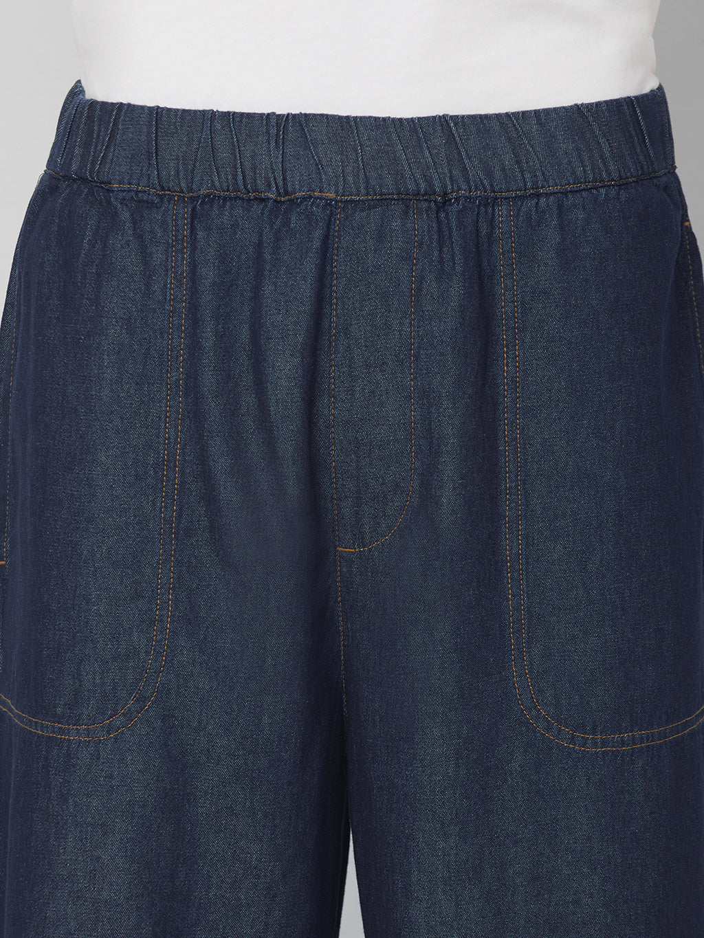 Men's Denim Blue 100% Cotton Loose Fit Pant