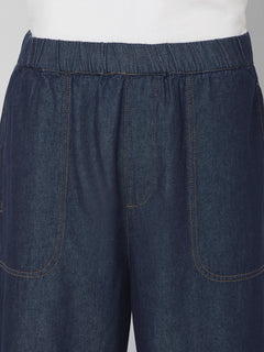 Men's 100% Cotton Loose Fit Denim Pant Blue
