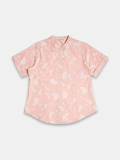 Women's 100% Cotton Regular Fit Blouse Peach