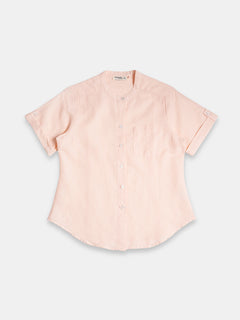 Women's Linen Cotton Regular Fit Blouse Peach