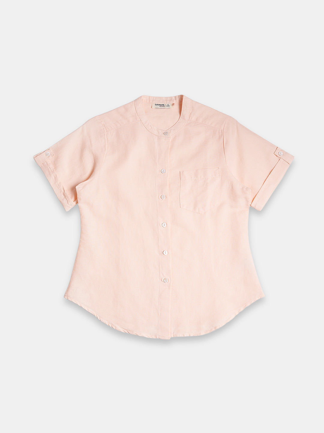 Women's Linen Cotton Regular Fit Blouse Peach
