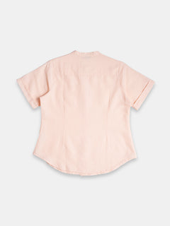 Women's Linen Cotton Regular Fit Blouse Peach