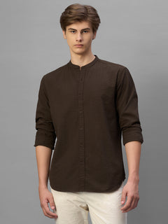 Men's Brown 100% Cotton Regular Fit Kurta Shirt
