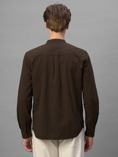 Men's Brown 100% Cotton Regular Fit Kurta Shirt